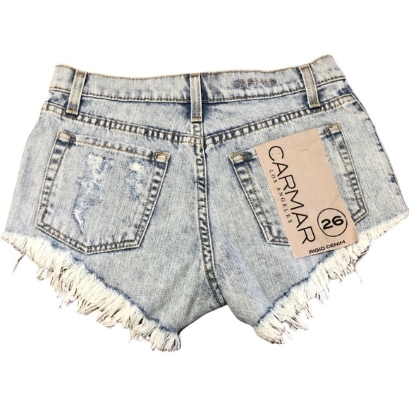 CARMAR Embroidered Diamond Cutoff Jean Shorts - Picture 2 of 8